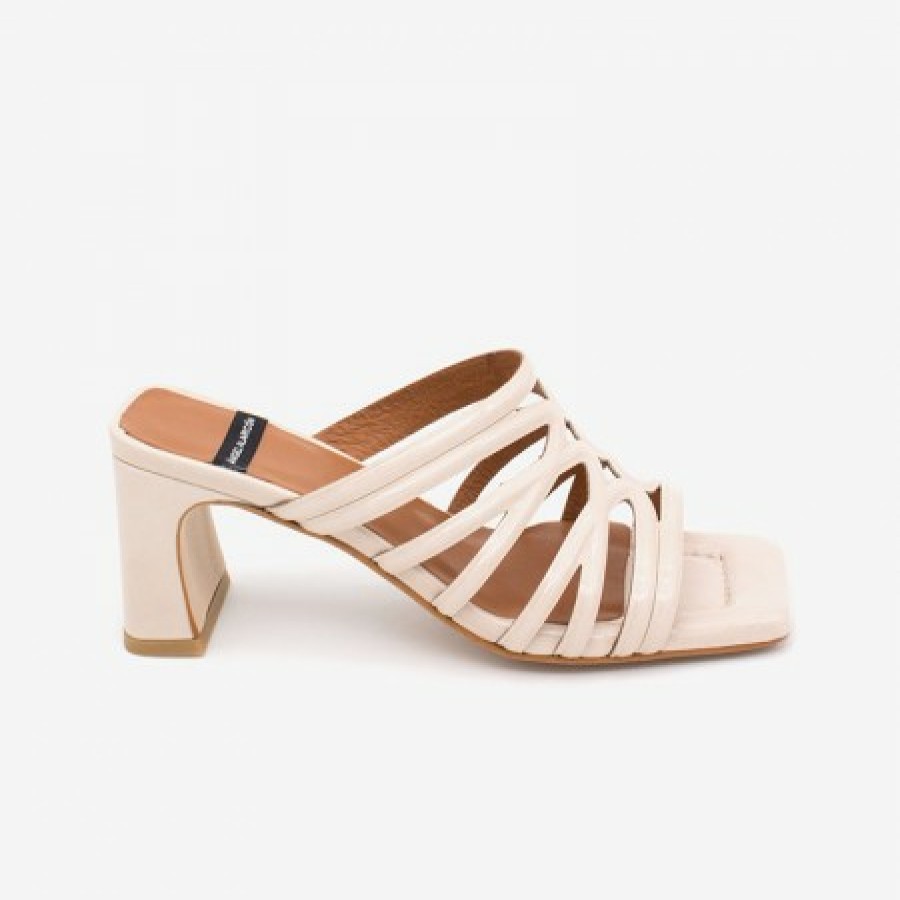 ANGEL ALARCON Jeanne - Shiny Leather Heeled Sandals | Spring - Summer - Ss