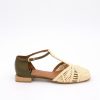 ANGEL ALARCON Tianica - Flat T-Strap Sandal In Natural Leather | Spring - Summer - Ss