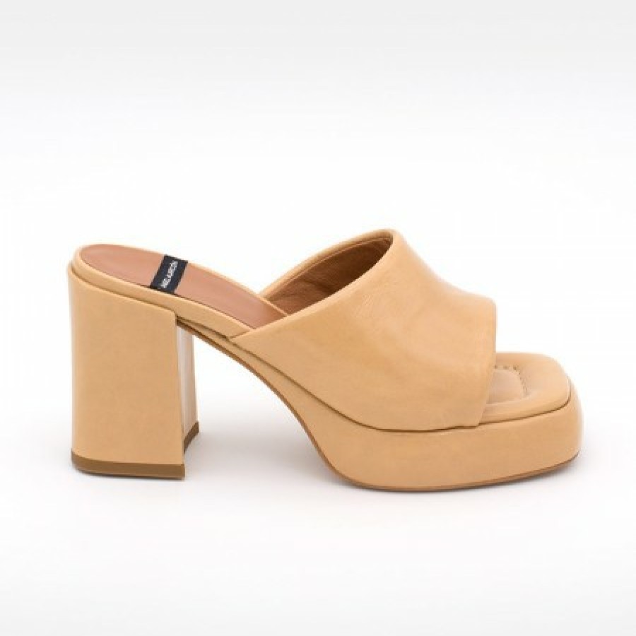 ANGEL ALARCON Gabrielle - Leather Block High Heel & Platform Mule | Last Units