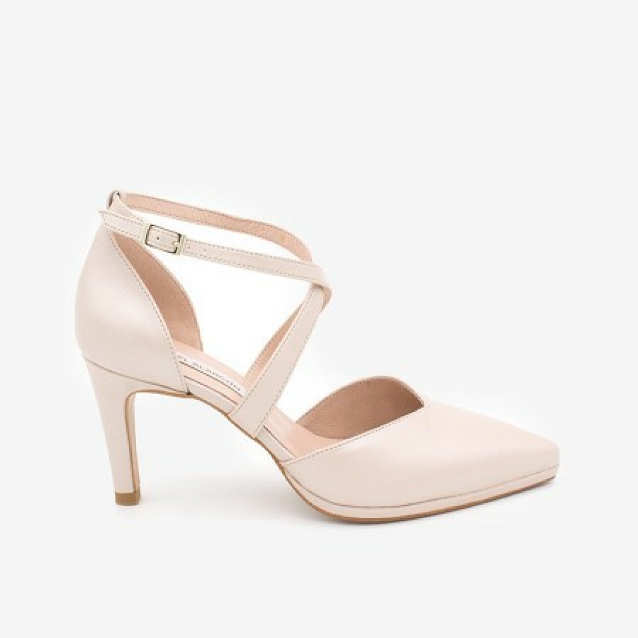 ANGEL ALARCON Liliam - Comfortable, Medium Heel And Low Platform Pearl Leather Pump | Wedding Shoes
