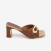 ANGEL ALARCON Jelke - Women'S Leather Mule With Raffia Sole And Tortoiseshell Buckle | Spring - Summer - Ss