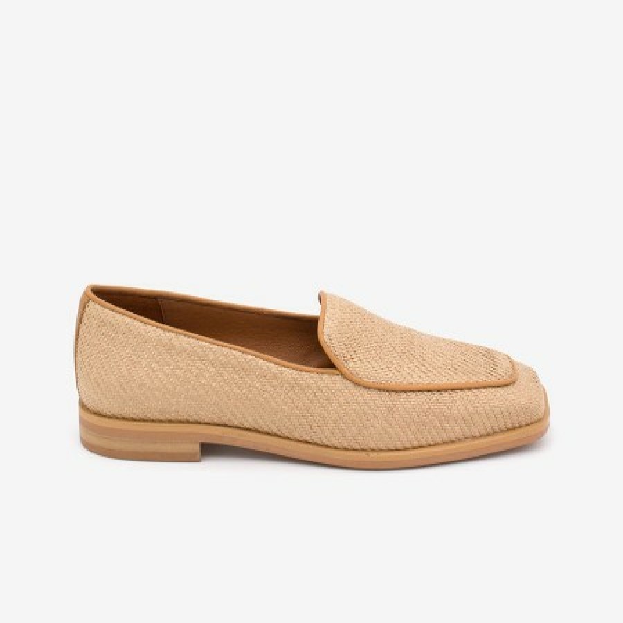ANGEL ALARCON Bayan - Raffia And Leather Woman Moccasin | Spring - Summer - Ss