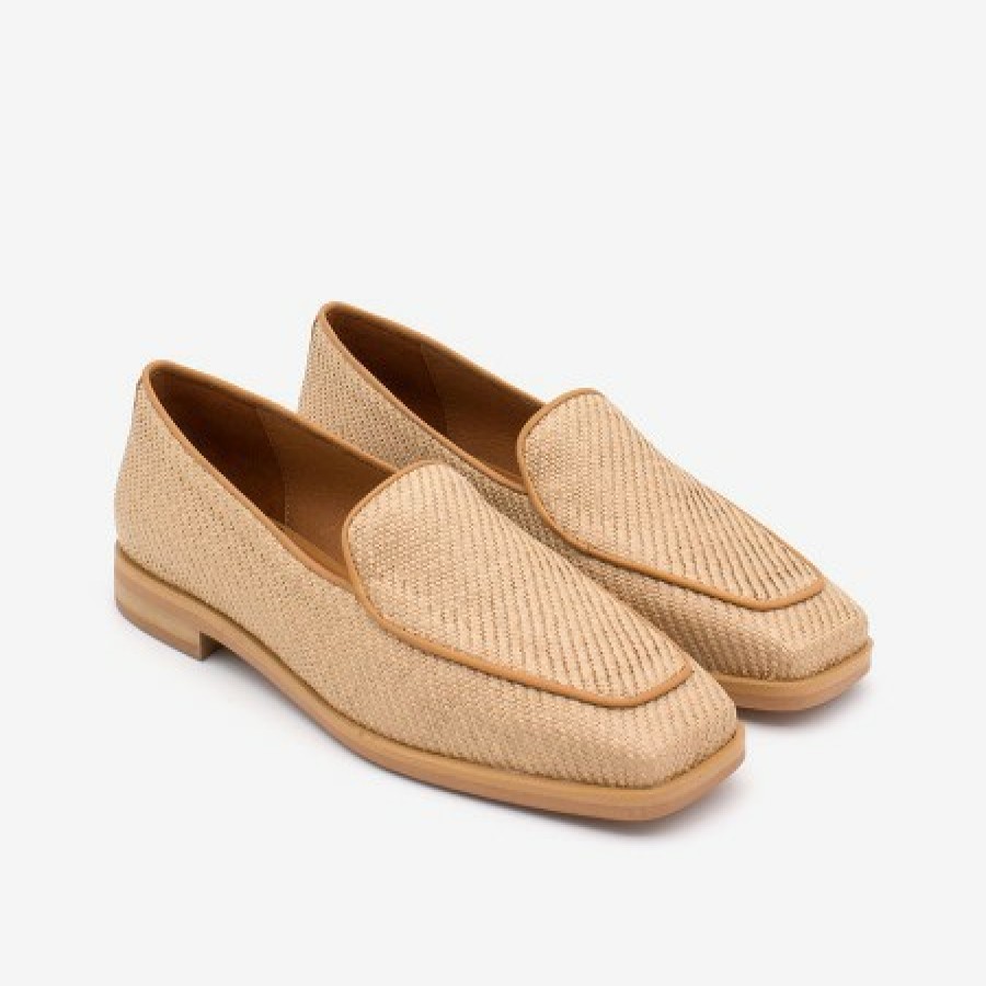 ANGEL ALARCON Bayan - Raffia And Leather Woman Moccasin | Spring - Summer - Ss
