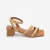 ANGEL ALARCON Genon - Leather And Raffia Strappy Ankle Strap Sandal With Low & Wide Heel | Spring - Summer - Ss