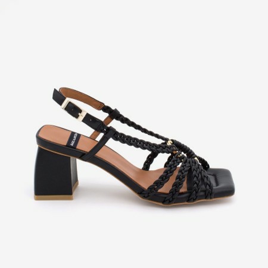 ANGEL ALARCON Rasira - Braided Vegan Leather Ankle Strap Sandal With Block Heel | Spring - Summer - Ss