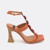 ANGEL ALARCON Masal - Leather Ankle T-Strap High Heel Sandal With Carey Ornament | Spring - Summer - Ss