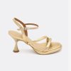 ANGEL ALARCON Cathy - Metallized Leather Padded Sandals With Conical Heel | Spring - Summer - Ss