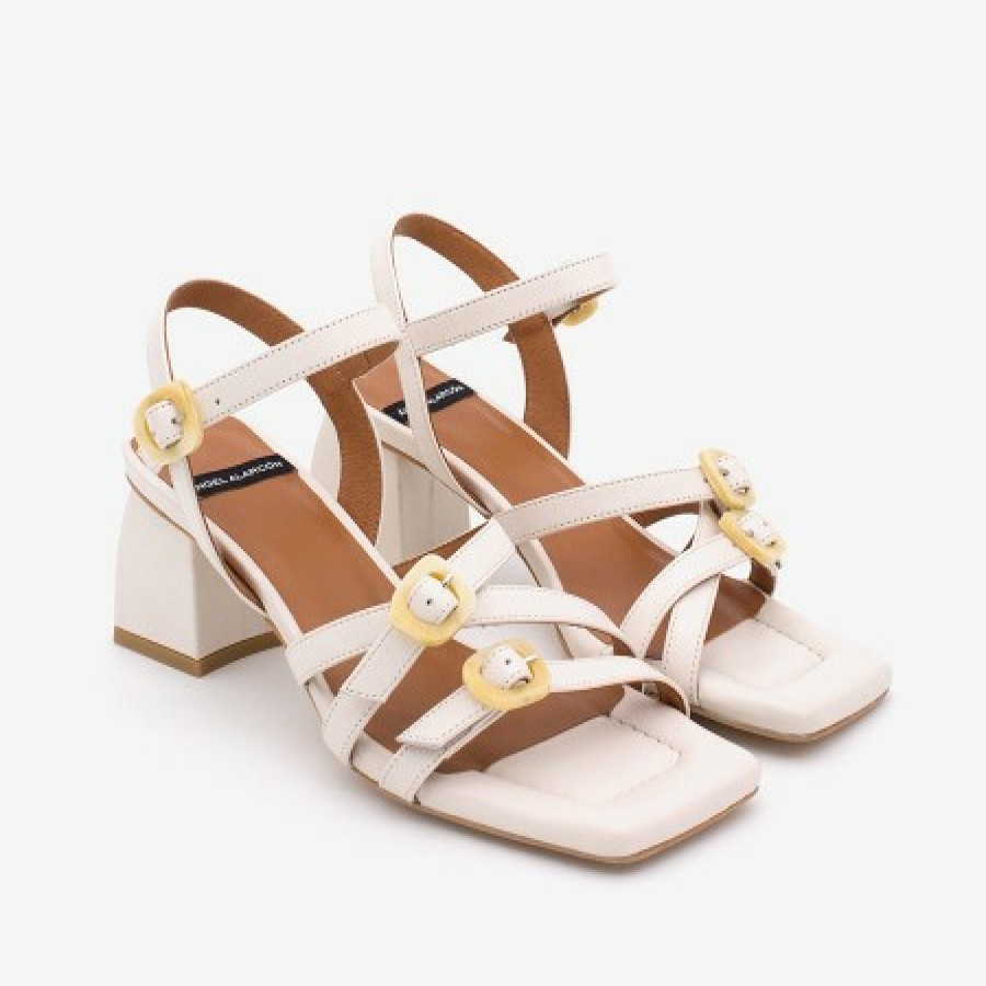 ANGEL ALARCON Ralia - Leather Slingback Sandals With Carey Trim | Spring - Summer - Ss