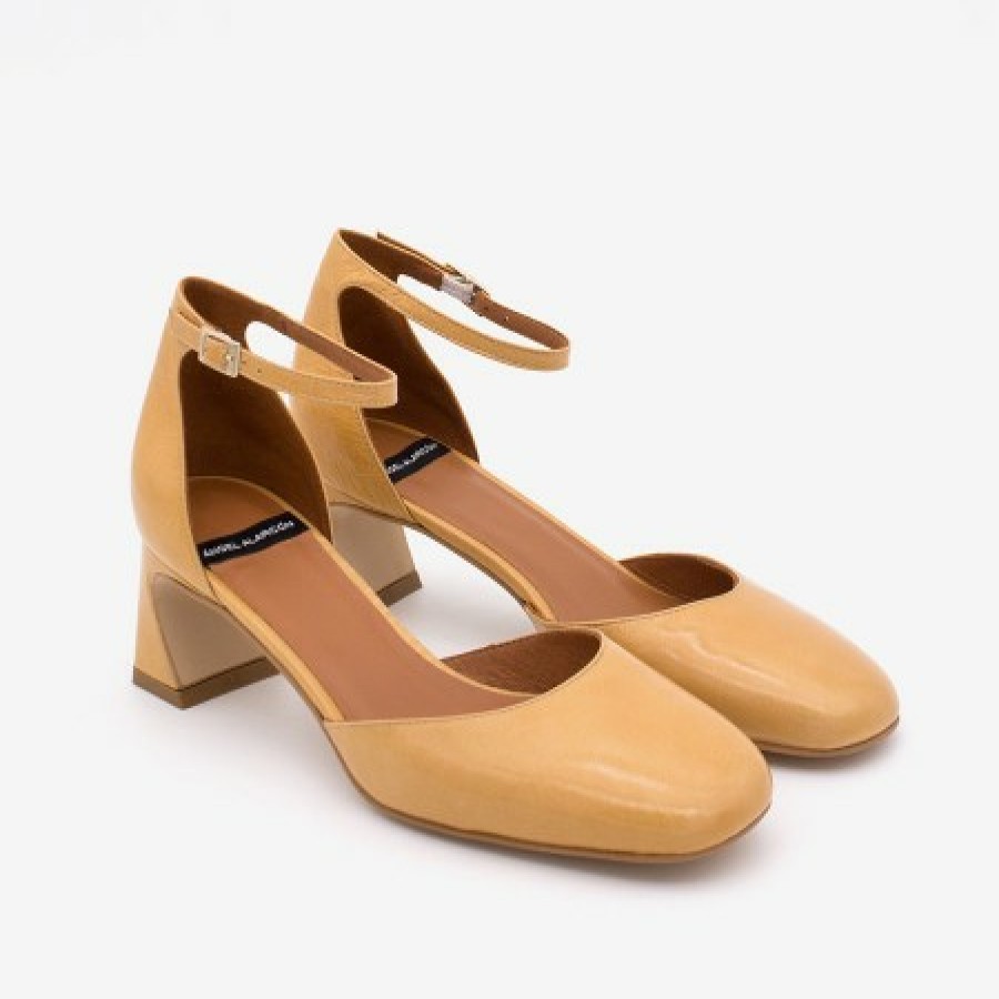 ANGEL ALARCON Daimee - Shiny Leather Women'S Ankle Strap D'Orsay Shoe | Spring - Summer - Ss