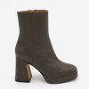 ANGEL ALARCON Olwen - Leather Booties With Block Heel And Platform | Autumn - Winter - Aw