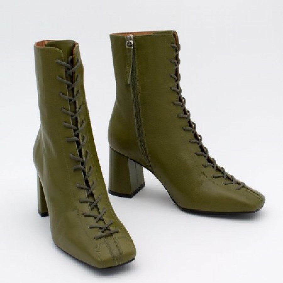 ANGEL ALARCON Pacuare - Ankle Boots With Laces And Zipper, Wide Heels | Autumn - Winter - Aw