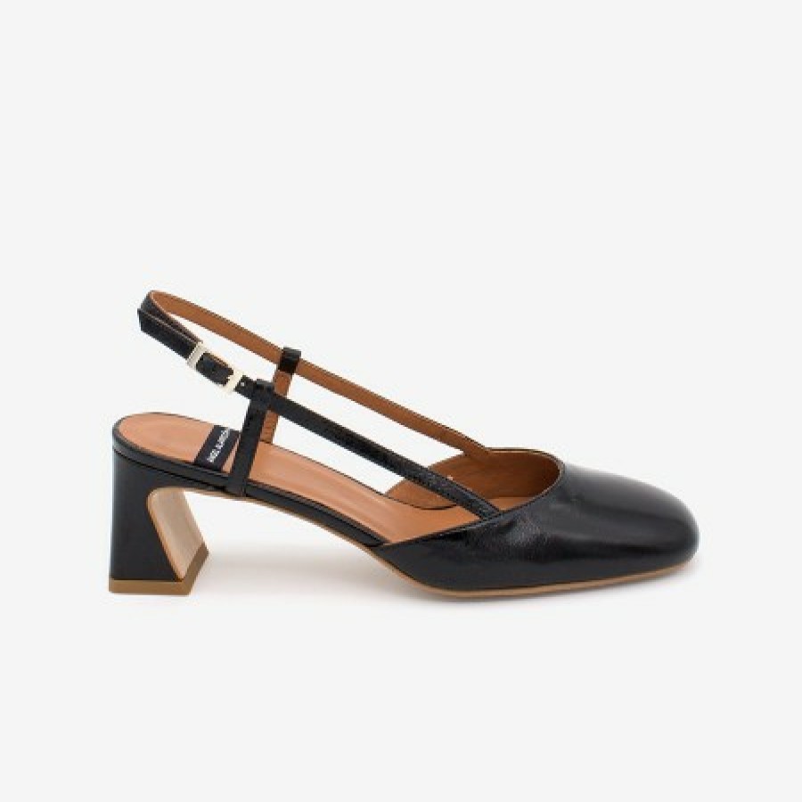 ANGEL ALARCON Darby- Shiny Leather Slingback Pumps With Medium Heel | Spring - Summer - Ss