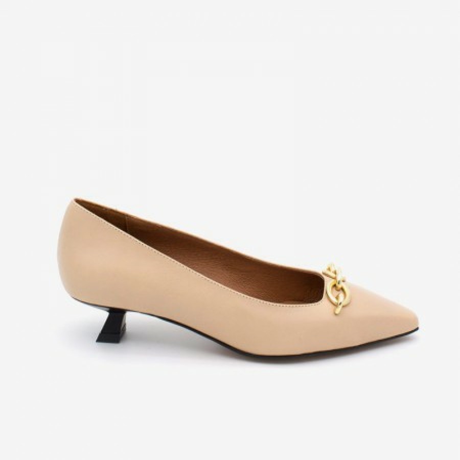 ANGEL ALARCON Darcy - Leather Pointed Toe Pump With Low Heel | Autumn - Winter - Aw