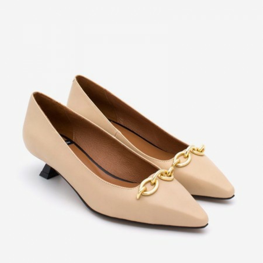 ANGEL ALARCON Darcy - Leather Pointed Toe Pump With Low Heel | Autumn - Winter - Aw