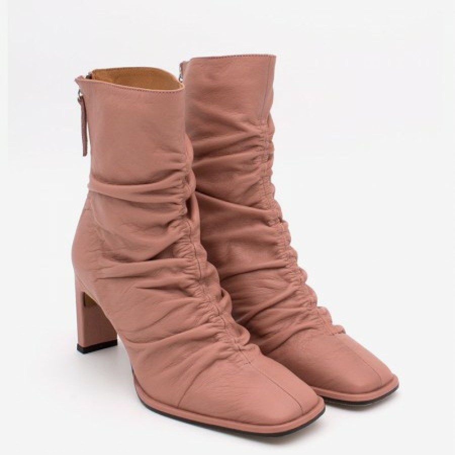 ANGEL ALARCON Janet - Wrinkled Leather Heeled Ankle Boots | Autumn - Winter - Aw